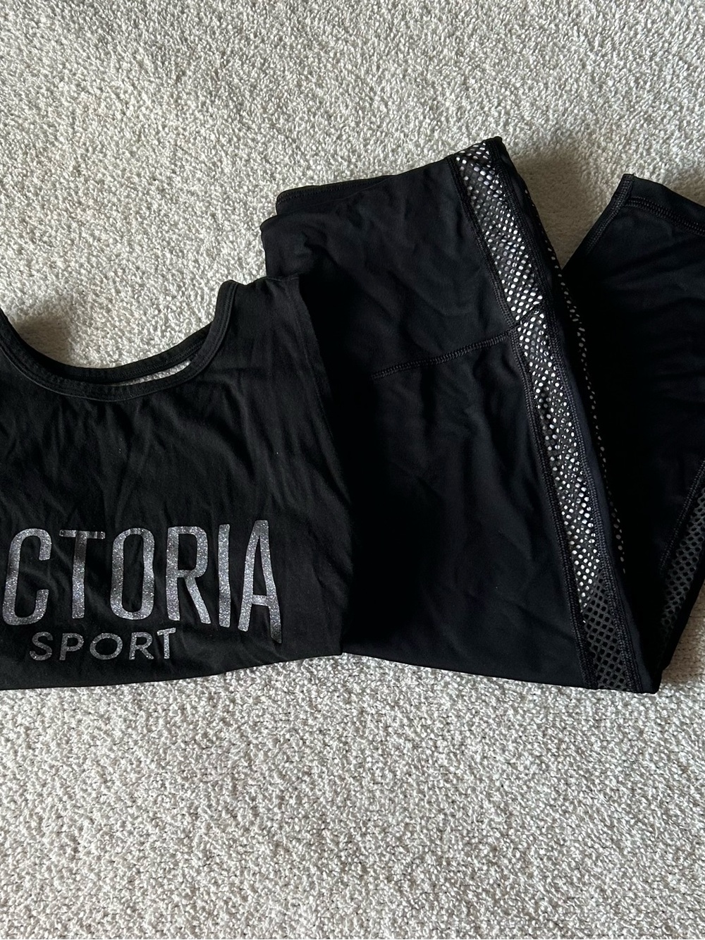 Victoria's Secret VSX Sport Black Top and capri bundle